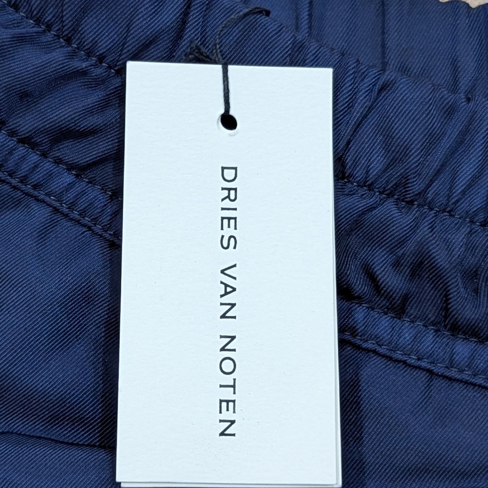 $910 Mens DRIES VAN NOTED "Primo" Nylon Balloon Pants Navy Large - Picture 8 of 9